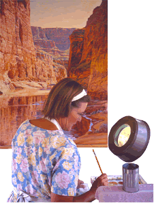 Elizabeth Black painting at her easel